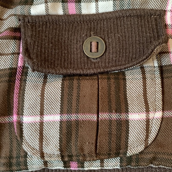 VINTAGE Rare 90s “Virgin Only” Plaid Bomber Jacket in Brown & Pink - Picture 3 of 14